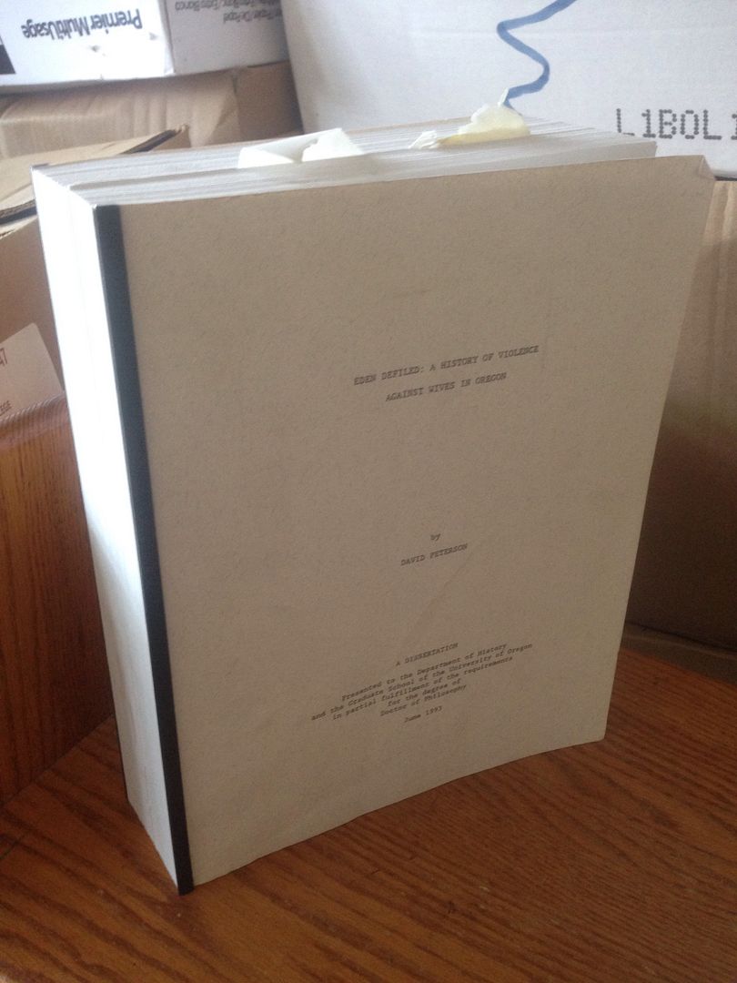 Image for Eden Defiled: A History of Violence Against Wives in Oregon: A Dissertation by Peterson, David