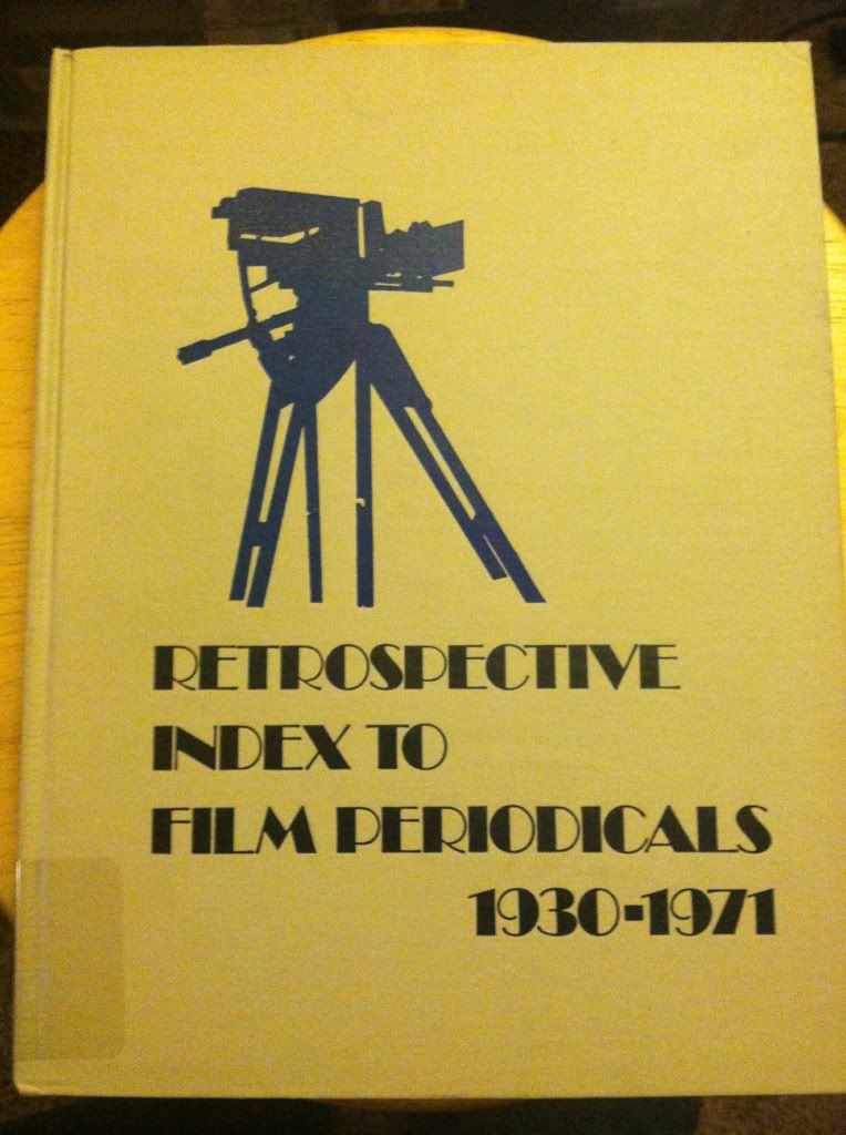 Retrospective Index to Film Periodicals 1930-71 Retrospective Index to Film Periodicals 1930-71