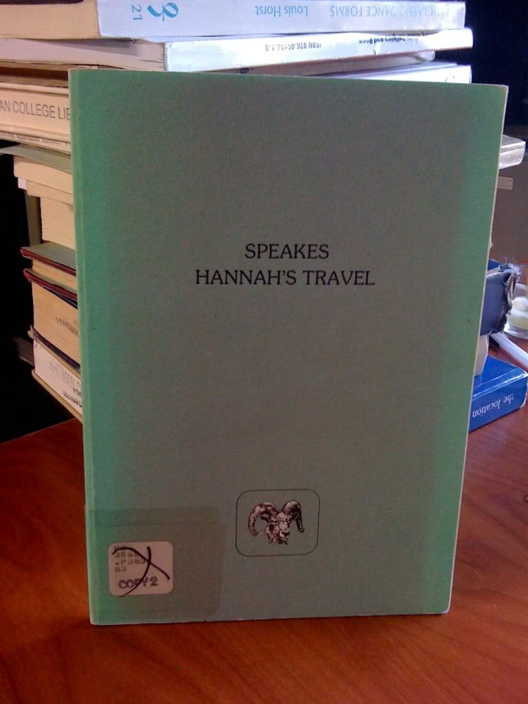 Hannah's Travel (Poetry of the West), Speakes, Richard Hannah's Travel (Poetry of the West), Speakes, Richard