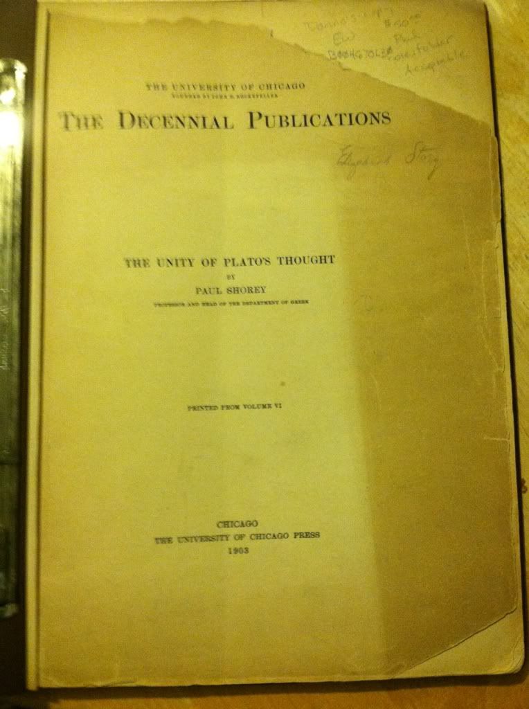 The Decennial Publications: The Unity of Plato's Thought The Decennial Publications: The Unity of Plato's Thought