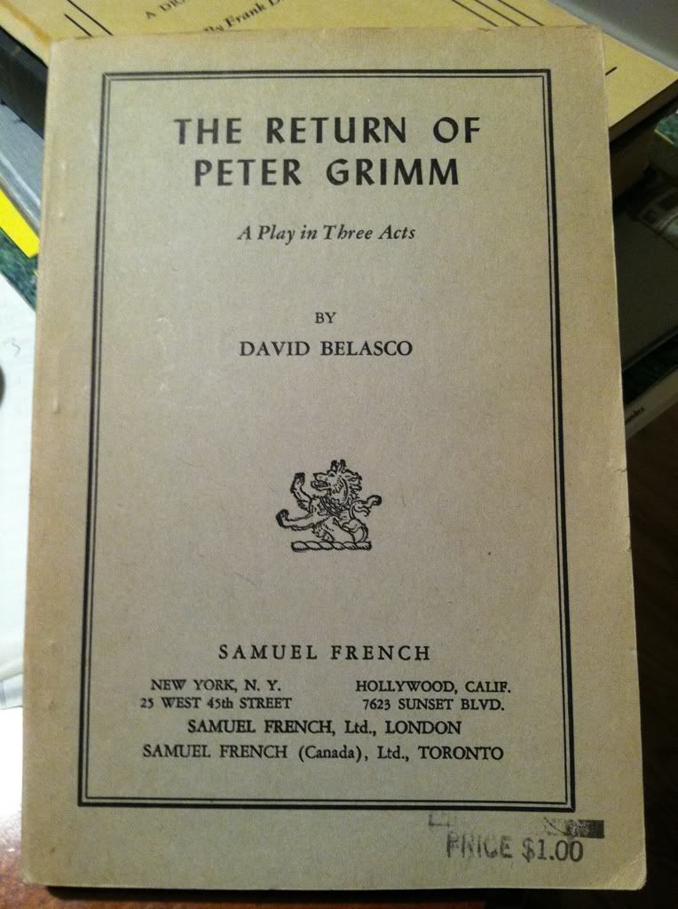Image for The Return of Peter Grimm, a play in three acts by Belasco, David by Belasco, David