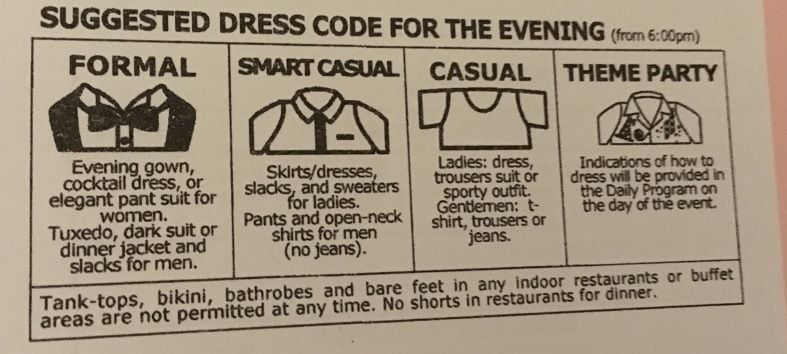 msc seaside formal night dress code