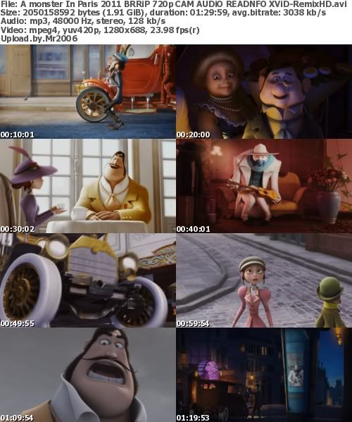 A monster In Paris (2011) BRRiP 720p CAM AUDiO READNFO XViD - RemixHD A monster In Paris (2011) BRRiP 720p CAM AUDiO READNFO XViD - RemixHD