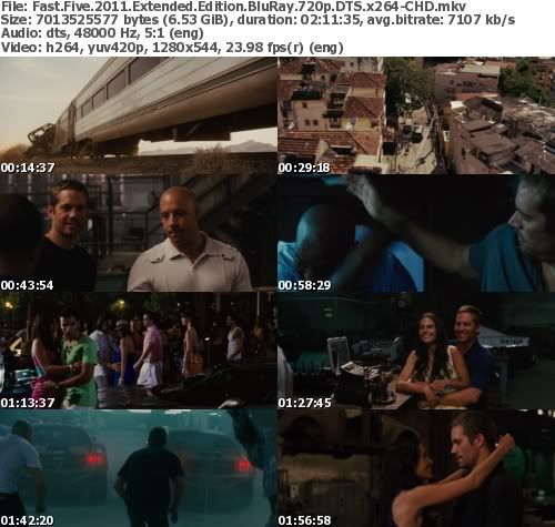 Fast Five (2011) Extended Edition BluRay 720p DTS x264 - CHD