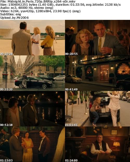 Midnight In Paris (2011) 720p BRRip x264-x0r