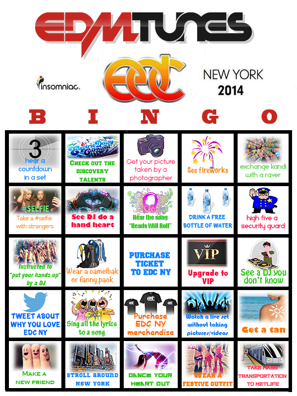 EDC NY Bingo Board