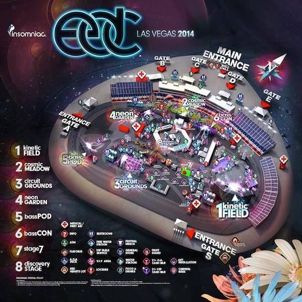 Behold The Map For Edc Las Vegas 2014 Is Here Edmtunes