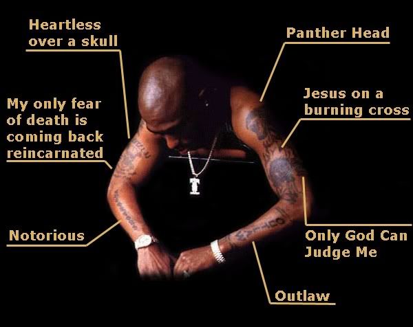 tupac tattoos arms
