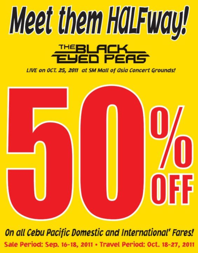Cebu Pacific Black Eyed Peas Seat Sale Promo - Meet them HALFWay!