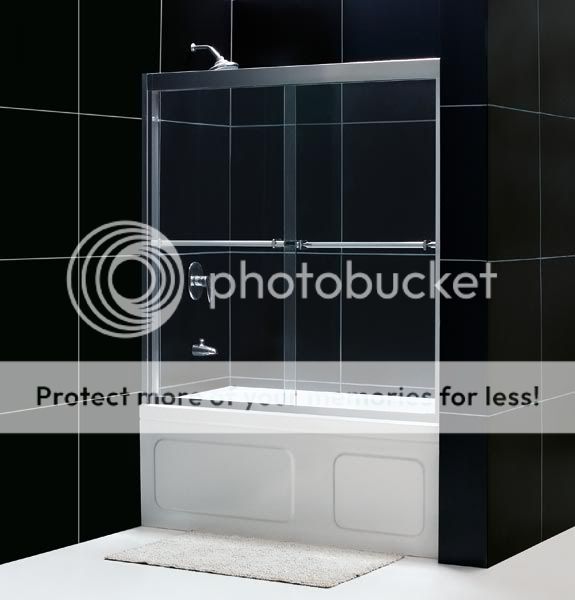 DREAMLINE 60 X 58 MODERN DUET 5/16 GLASS FRAMELESS SLIDING TUB 