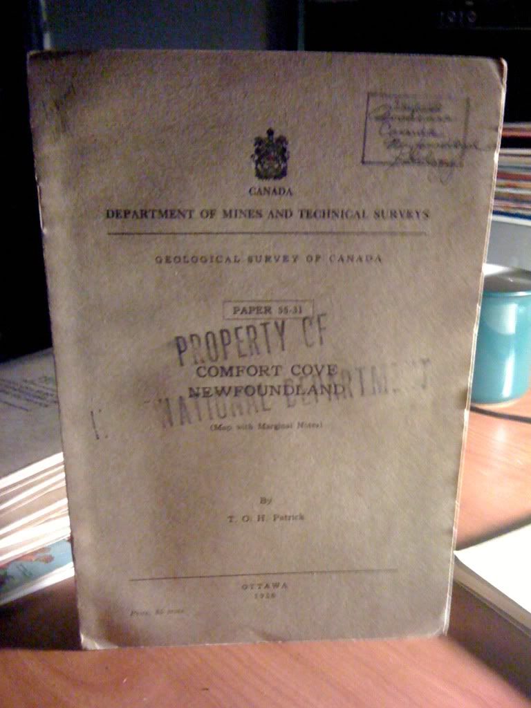 Geological Survey of Canada Paper 55-31 - Comfort Cove Newfoundland, Patrick, T O H Geological Survey of Canada Paper 55-31 - Comfort Cove Newfoundland, Patrick, T O H