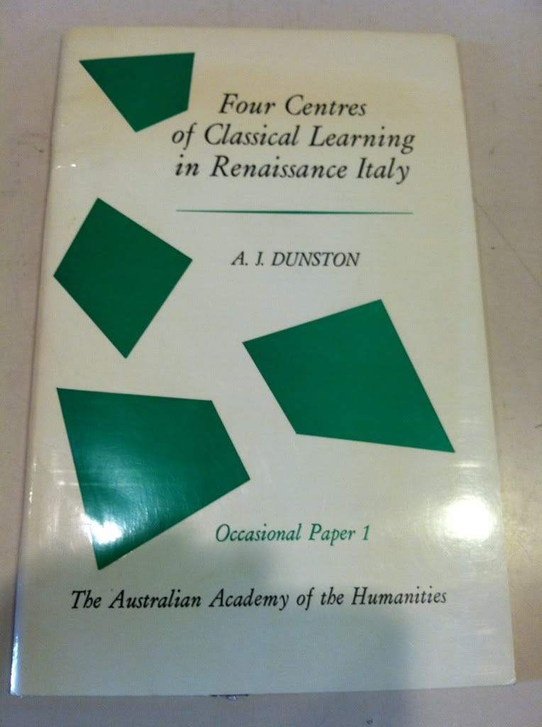 Image for Four centres of classical learning in Renaissance Italy (Occasional paper - Australian Academy of the Humanities ; 1)