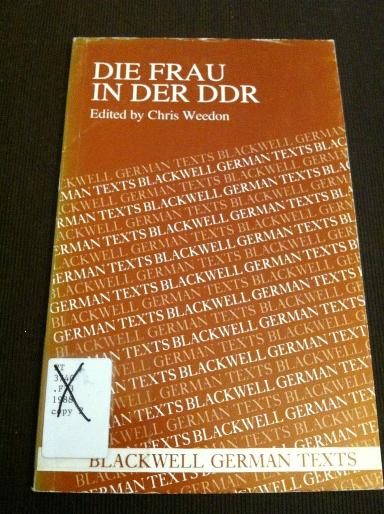 Die Frau in der DDR (German Texts), Weedon, Chris Die Frau in der DDR (German Texts), Weedon, Chris
