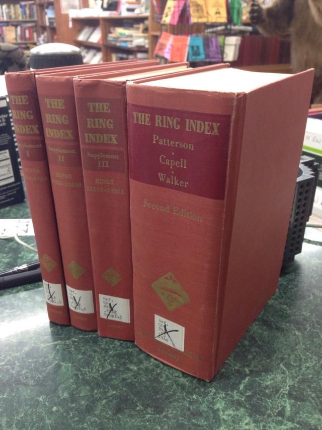 Image for The ring index: A list of ring systems used in organic chemistry. Second Edition. 4 VOLUMES. With Supplment I, II & III. Rings 7728-14265