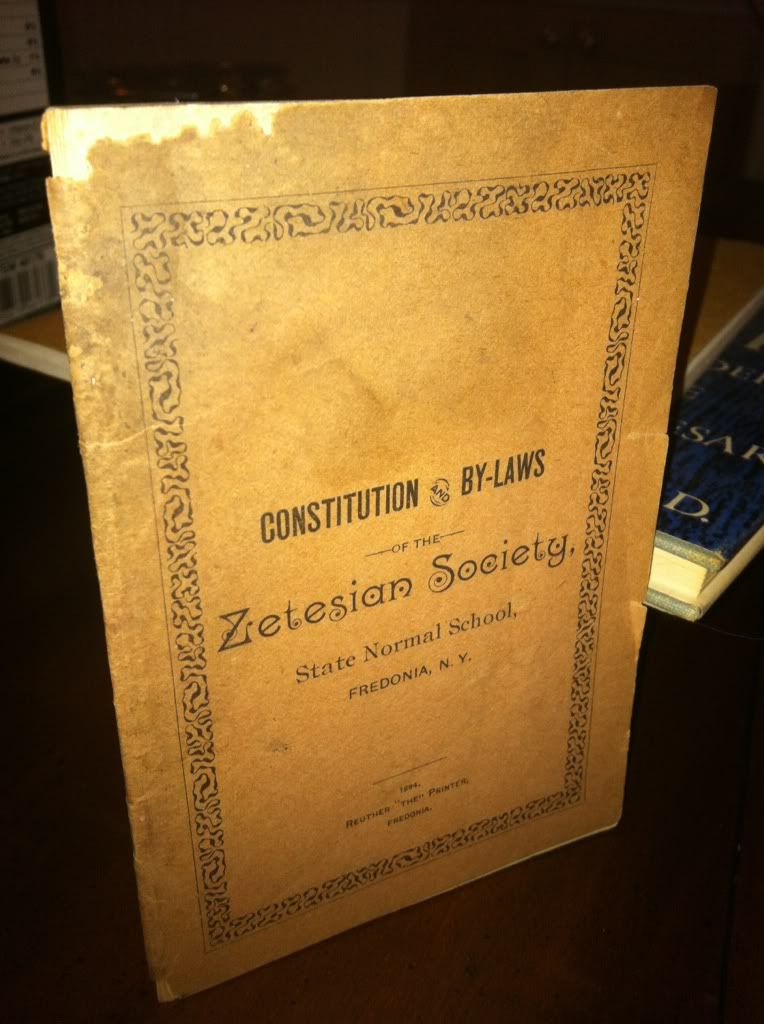 Constitution & By-laws of the Zetesian Society, n/a Constitution & By-laws of the Zetesian Society, n/a