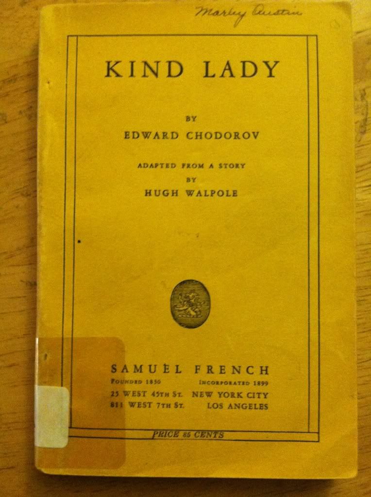 kind lady, Edward Chodorov; Hugh Walpole kind lady, Edward Chodorov; Hugh Walpole