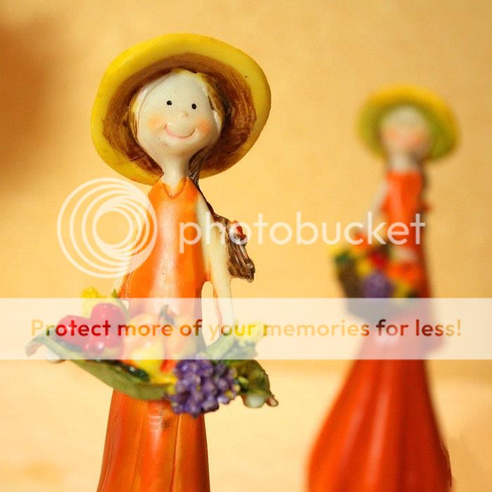 Set Of 2 Cute Pumpkin Doll Home Decorative Resin Figurines W3  