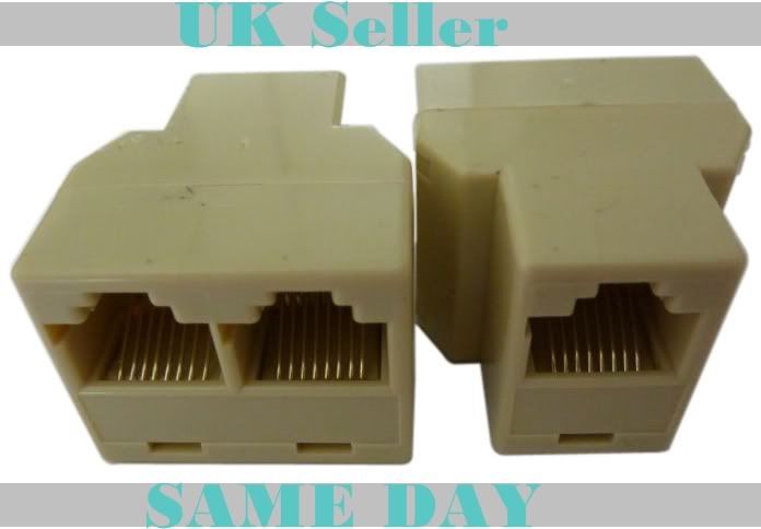 RJ45 Double Adaptor for Ethernet Cat5e Splitter Twin  