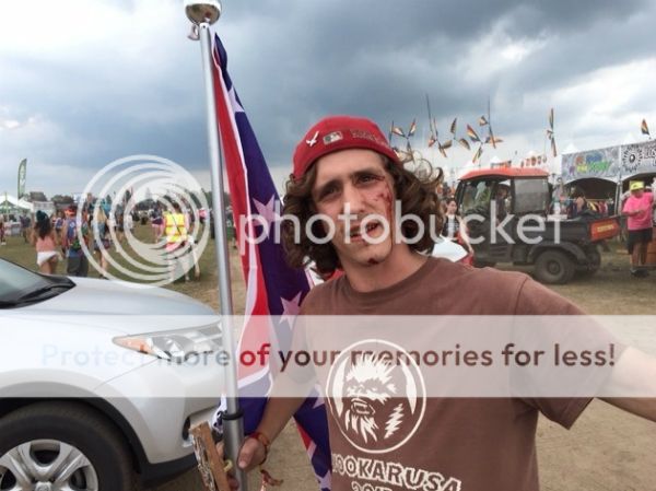 Asshole with Confederate Battle Flag Gets Beaten at Electric Forest