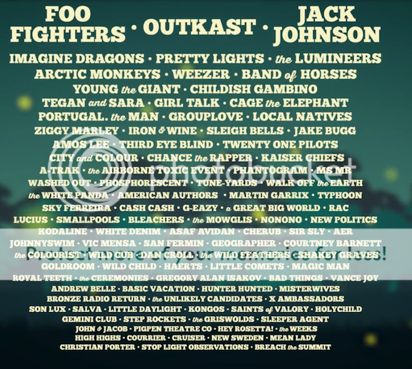 Firefly Festival Lineup 2014