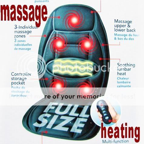 Car Chair Back Seat Massage Heated Cushion Massager New